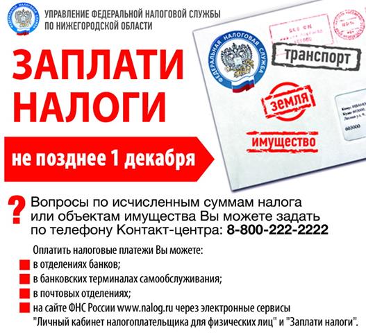 Сайт налоговой нижегородской области